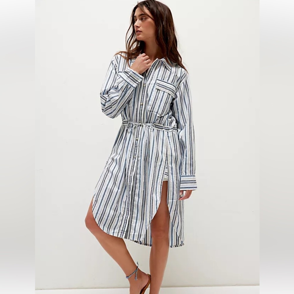 We The Free Pop Prep Striped Shirt Small Coastal Preppy Vacation Beach
